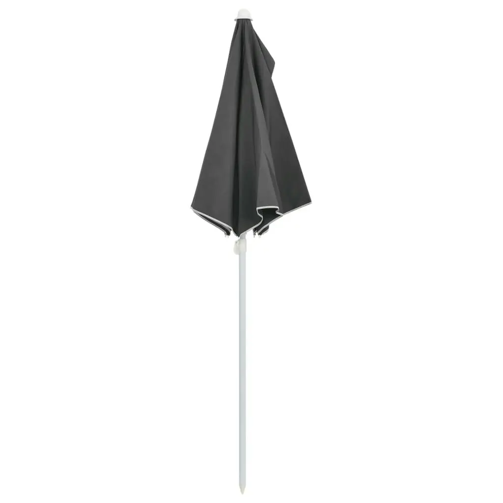 Garden Half Parasol with Pole 180x90 cm Anthracite 315561