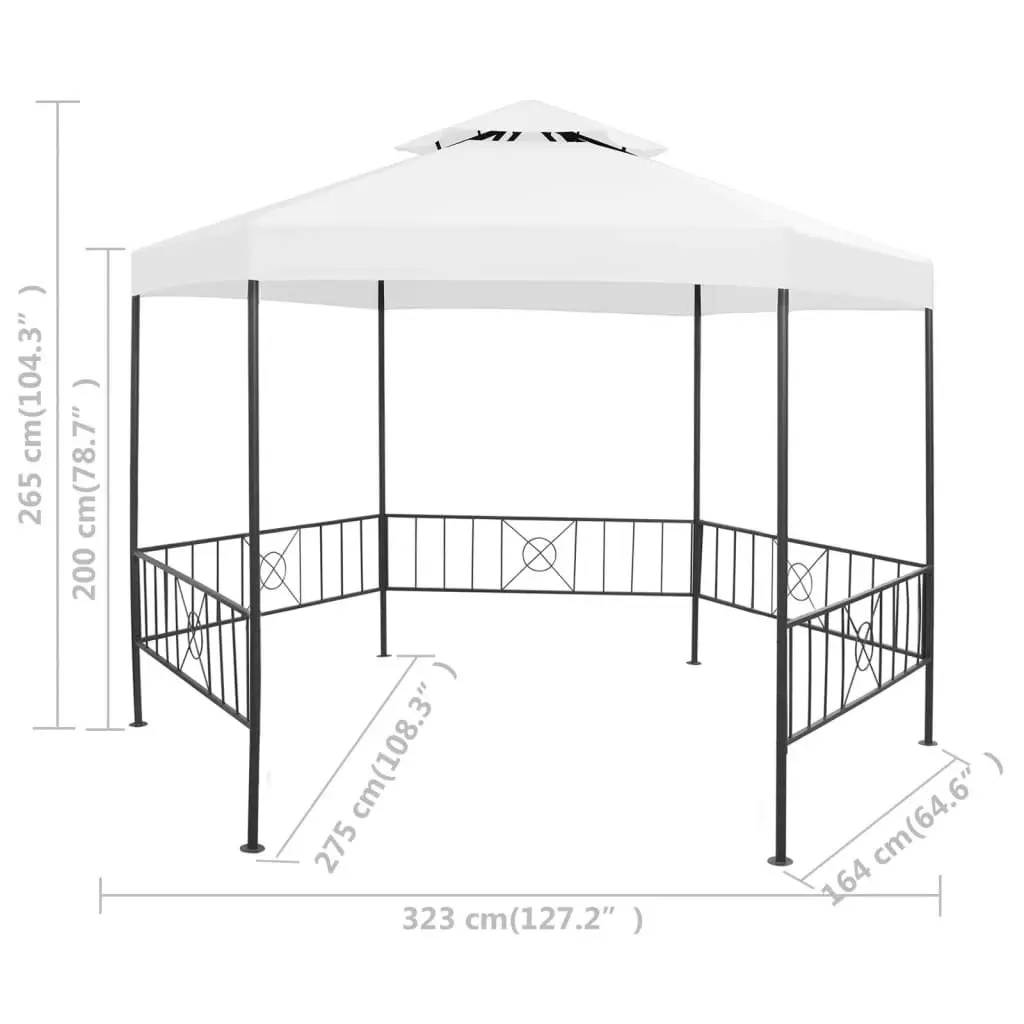 Garden Gazebo 323x275x265 cm White 180 g/m?? 312233