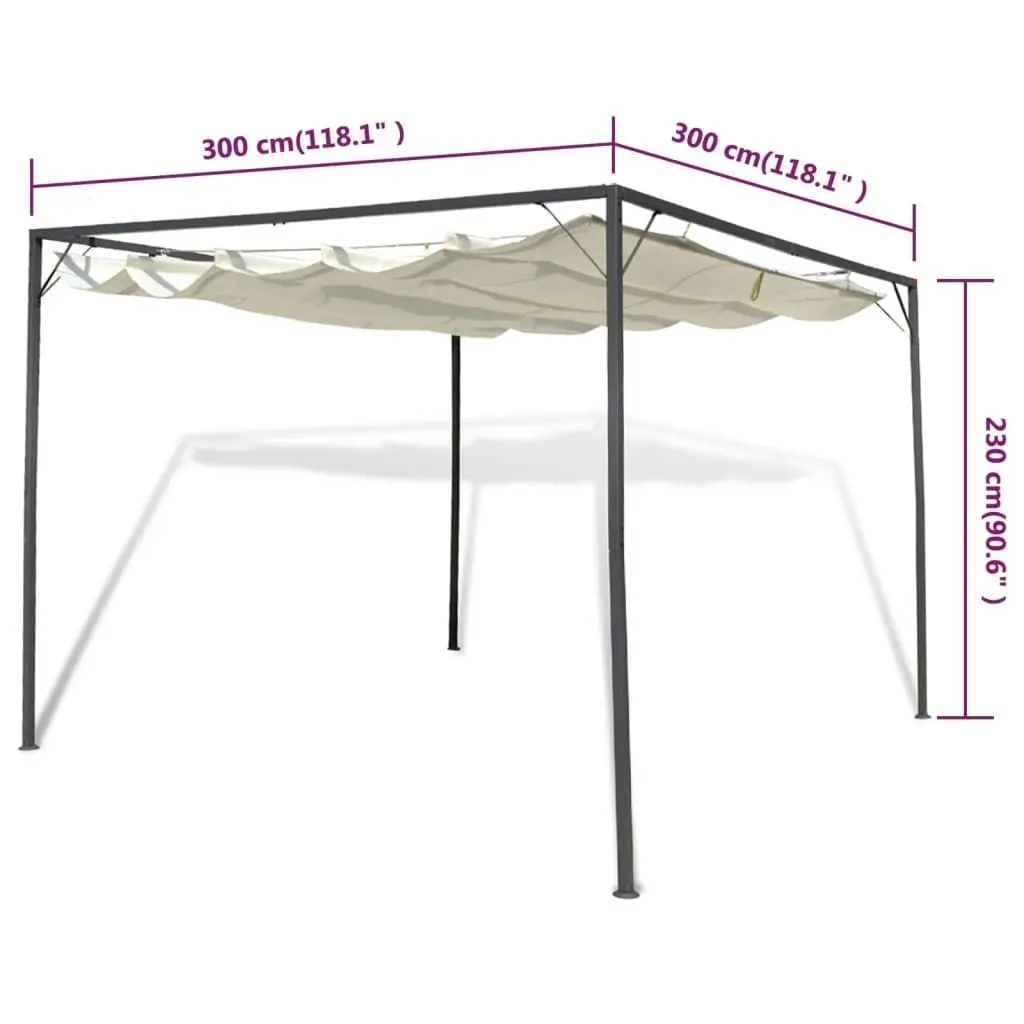 Garden Gazebo with Retractable Roof Canopy 40786