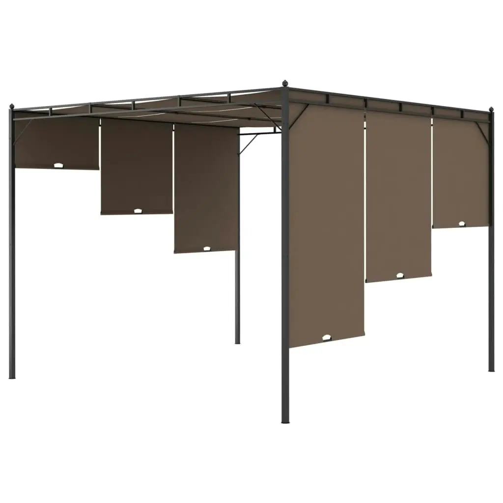 Garden Gazebo with Side Curtain 3x3x2.25 m Taupe 312263