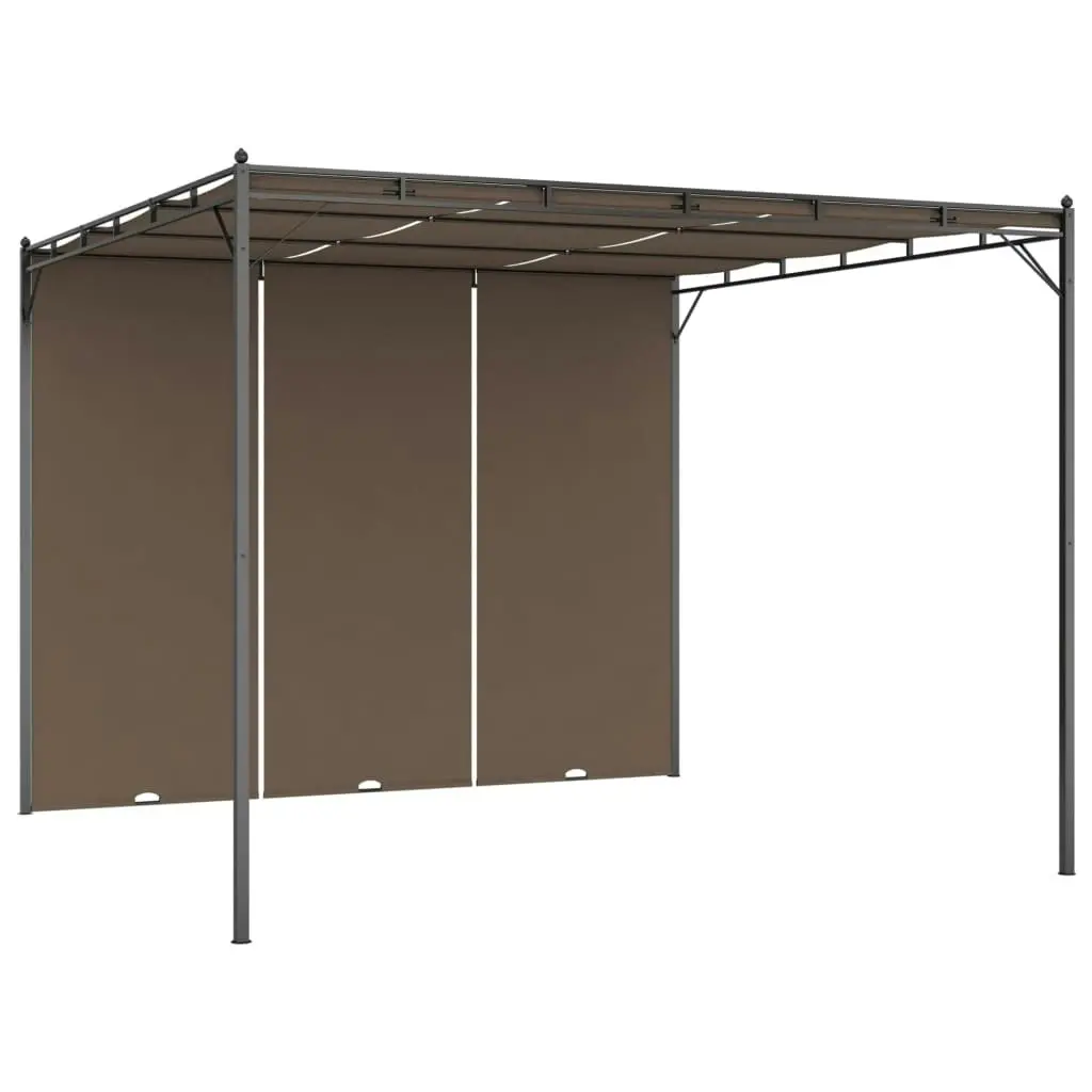 Garden Gazebo with Side Curtain 3x3x2.25 m Taupe 312263