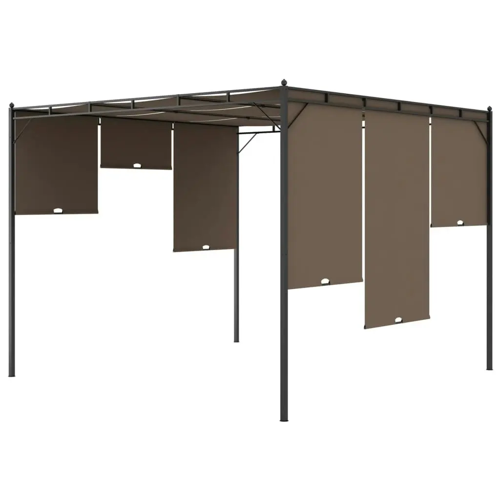 Garden Gazebo with Side Curtain 3x3x2.25 m Taupe 312263