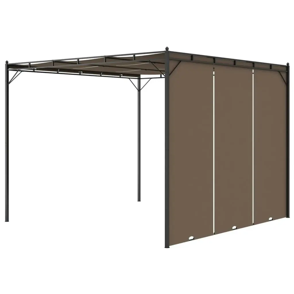 Garden Gazebo with Side Curtain 3x3x2.25 m Taupe 312263