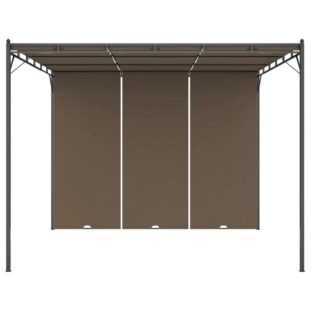 Garden Gazebo with Side Curtain 3x3x2.25 m Taupe 312263