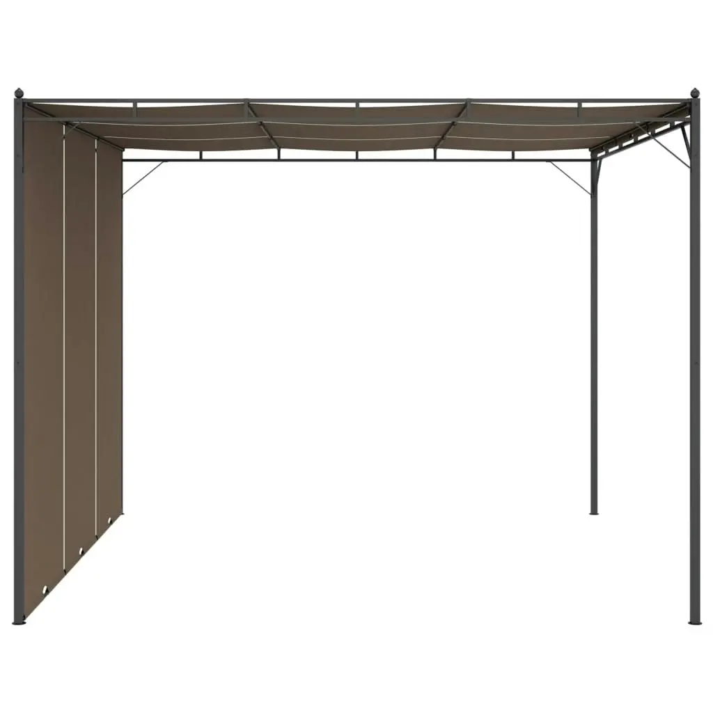 Garden Gazebo with Side Curtain 3x3x2.25 m Taupe 312263