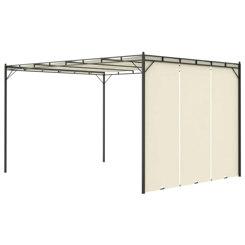 Garden Gazebo with Side Curtain 4x3x2.25 m Cream 47994