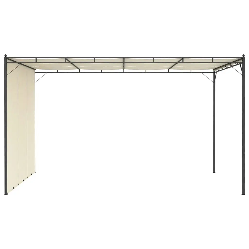 Garden Gazebo with Side Curtain 4x3x2.25 m Cream 47994