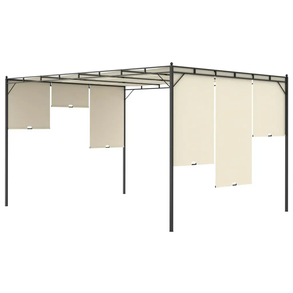 Garden Gazebo with Side Curtain 4x3x2.25 m Cream 47994