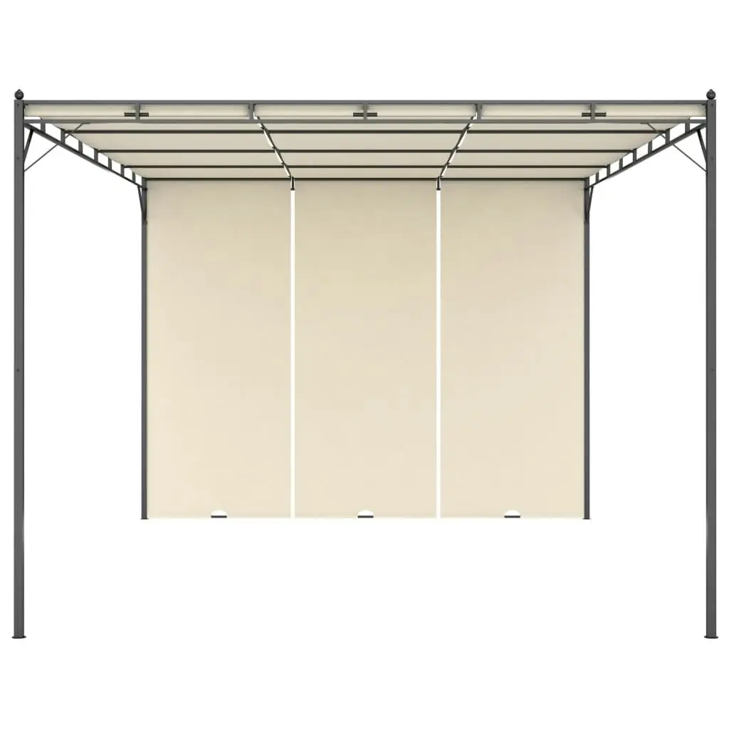 Garden Gazebo with Side Curtain 4x3x2.25 m Cream 47994