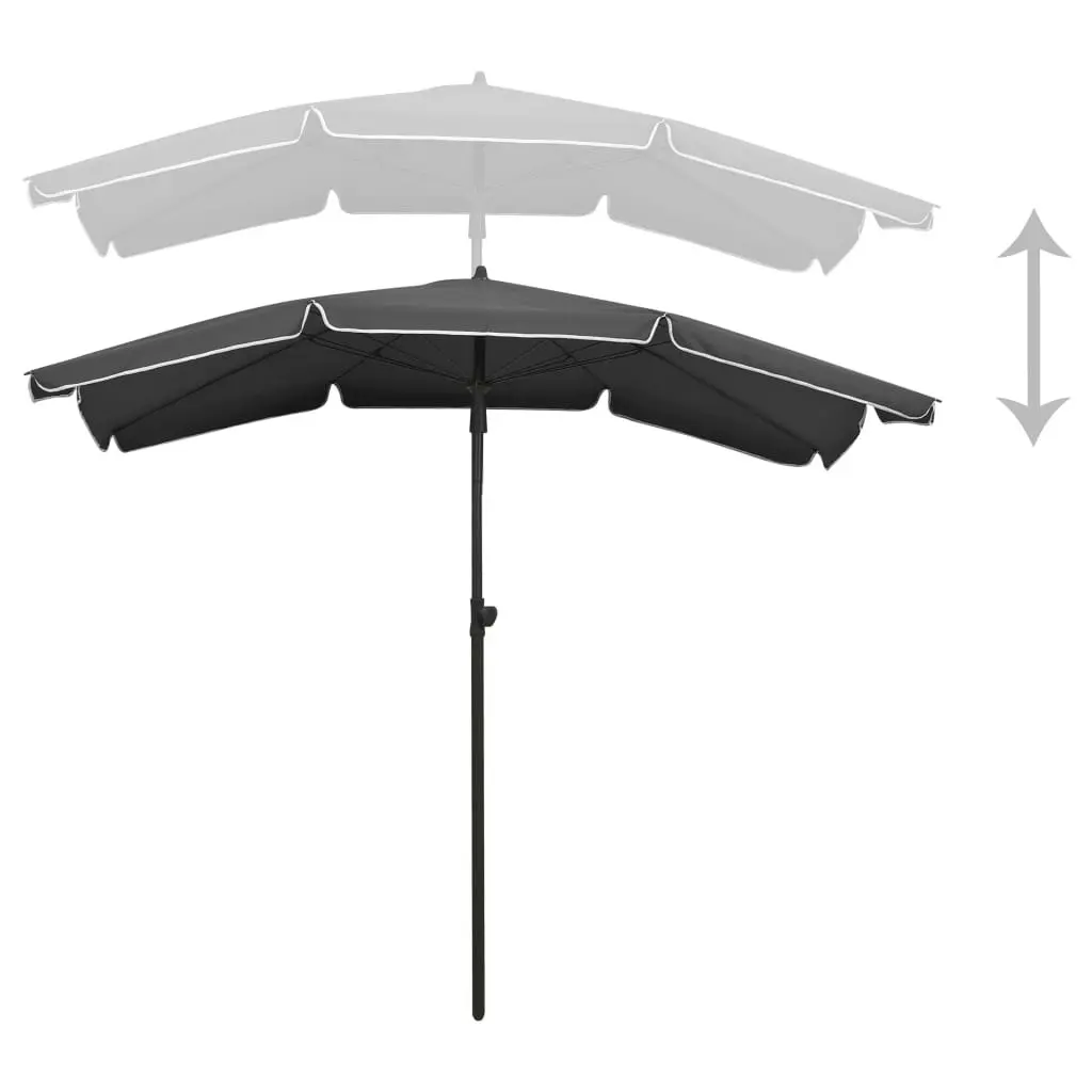 Garden Parasol with Pole 200x130 cm Anthracite 315553