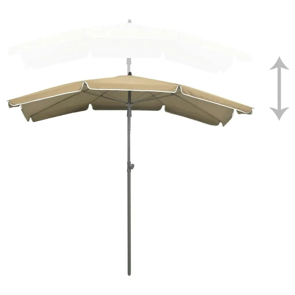 Garden Parasol with Pole 200x130 cm Taupe 315554