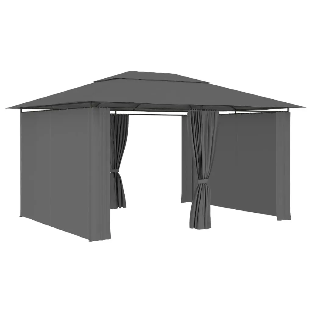 Garden Marquee with Curtains 4x3 m Anthracite 47960