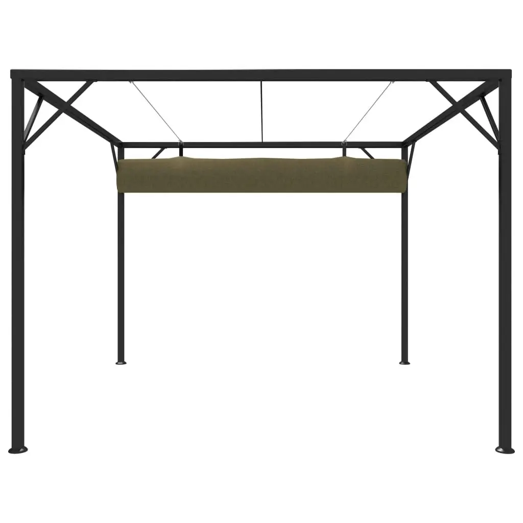 Garden Gazebo with Retractable Roof 3x3 m Taupe 180 g/m?? 312220