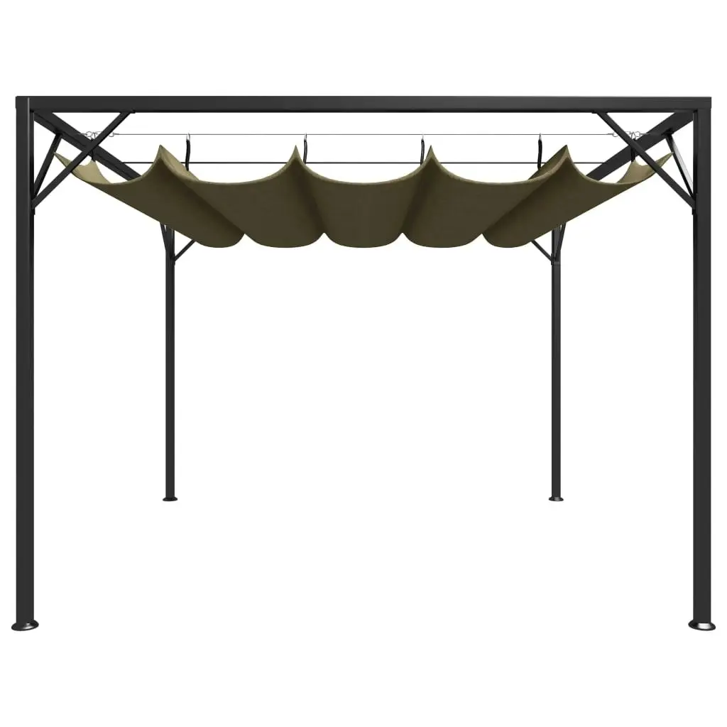 Garden Gazebo with Retractable Roof 3x3 m Taupe 180 g/m?? 312220