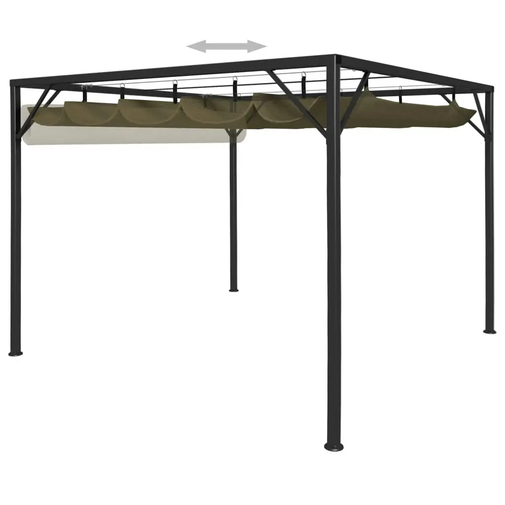 Garden Gazebo with Retractable Roof 3x3 m Taupe 180 g/m?? 312220