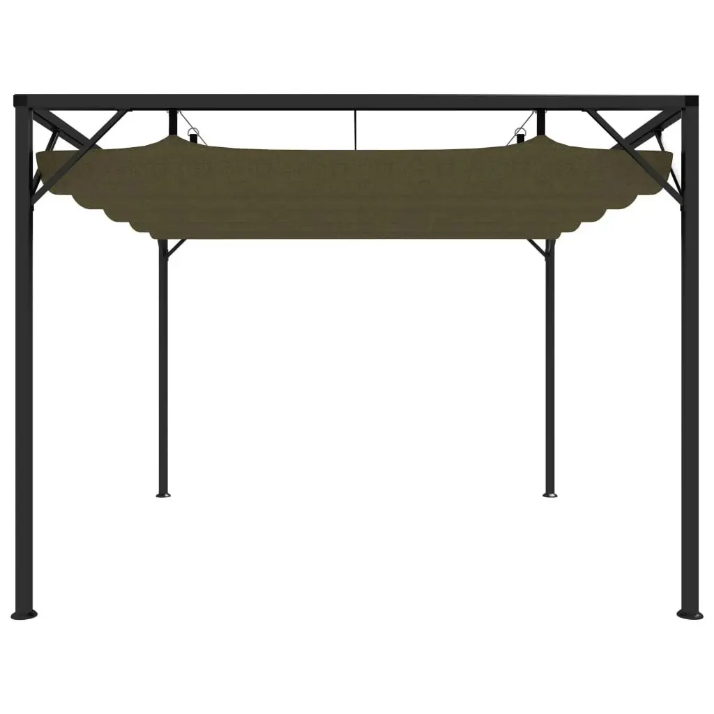 Garden Gazebo with Retractable Roof 3x3 m Taupe 180 g/m?? 312220