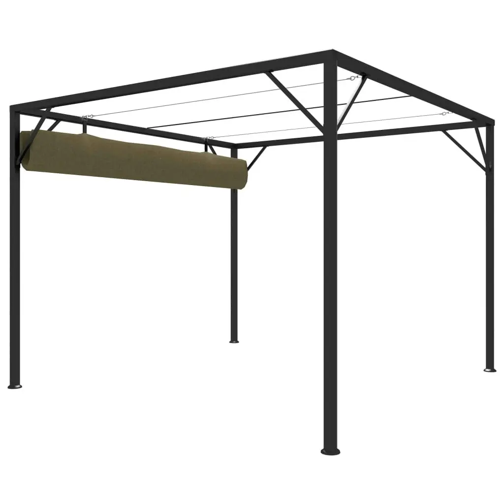 Garden Gazebo with Retractable Roof 3x3 m Taupe 180 g/m?? 312220