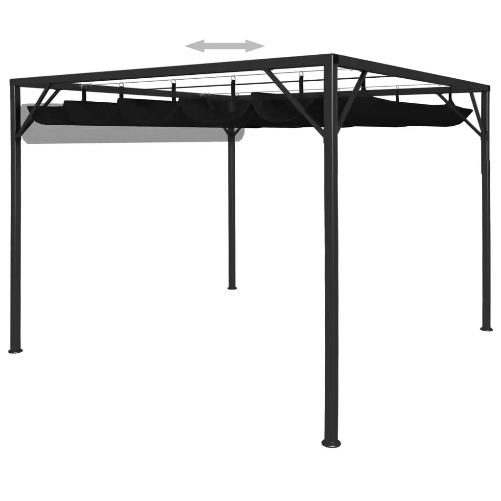 Garden Gazebo with Retractable Roof Canopy 3x3 m Anthracite 47954