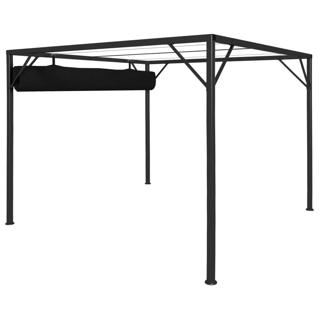 Garden Gazebo with Retractable Roof Canopy 3x3 m Anthracite 47954