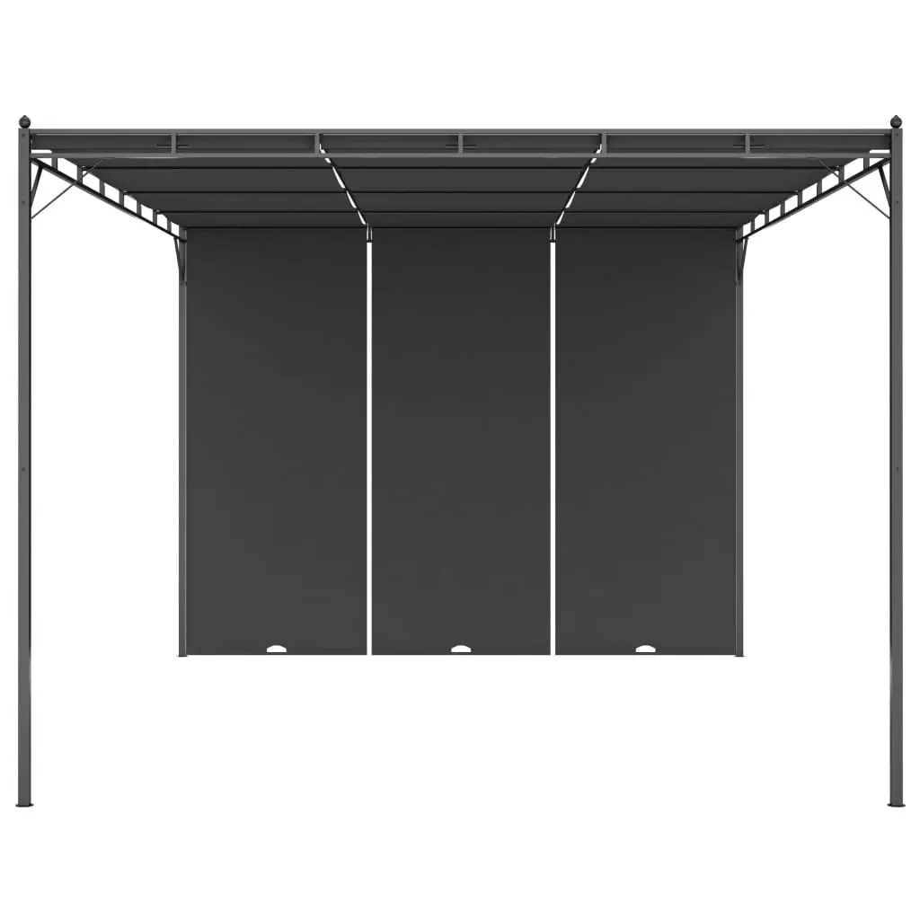 Garden Gazebo with Side Curtain 4x3x2.25 m Anthracite 47996