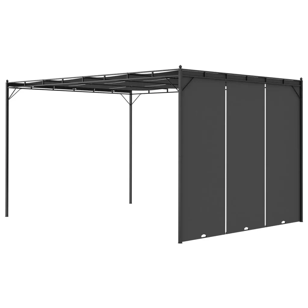 Garden Gazebo with Side Curtain 4x3x2.25 m Anthracite 47996