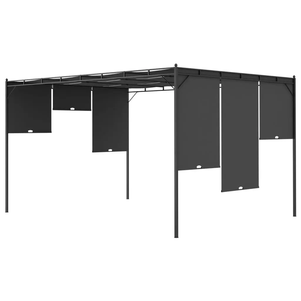 Garden Gazebo with Side Curtain 4x3x2.25 m Anthracite 47996