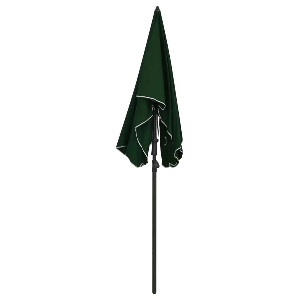 Garden Parasol with Pole 200x130 cm Green 315552