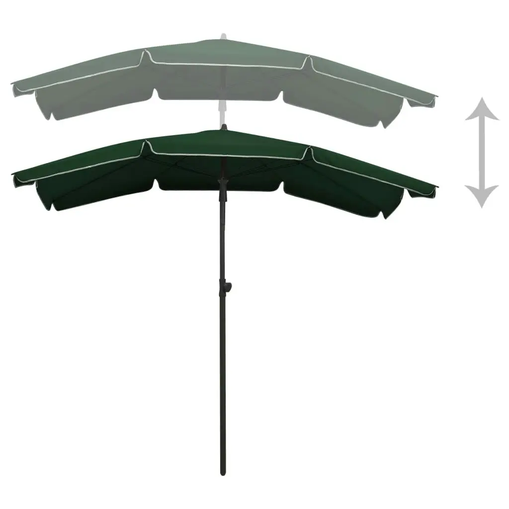 Garden Parasol with Pole 200x130 cm Green 315552