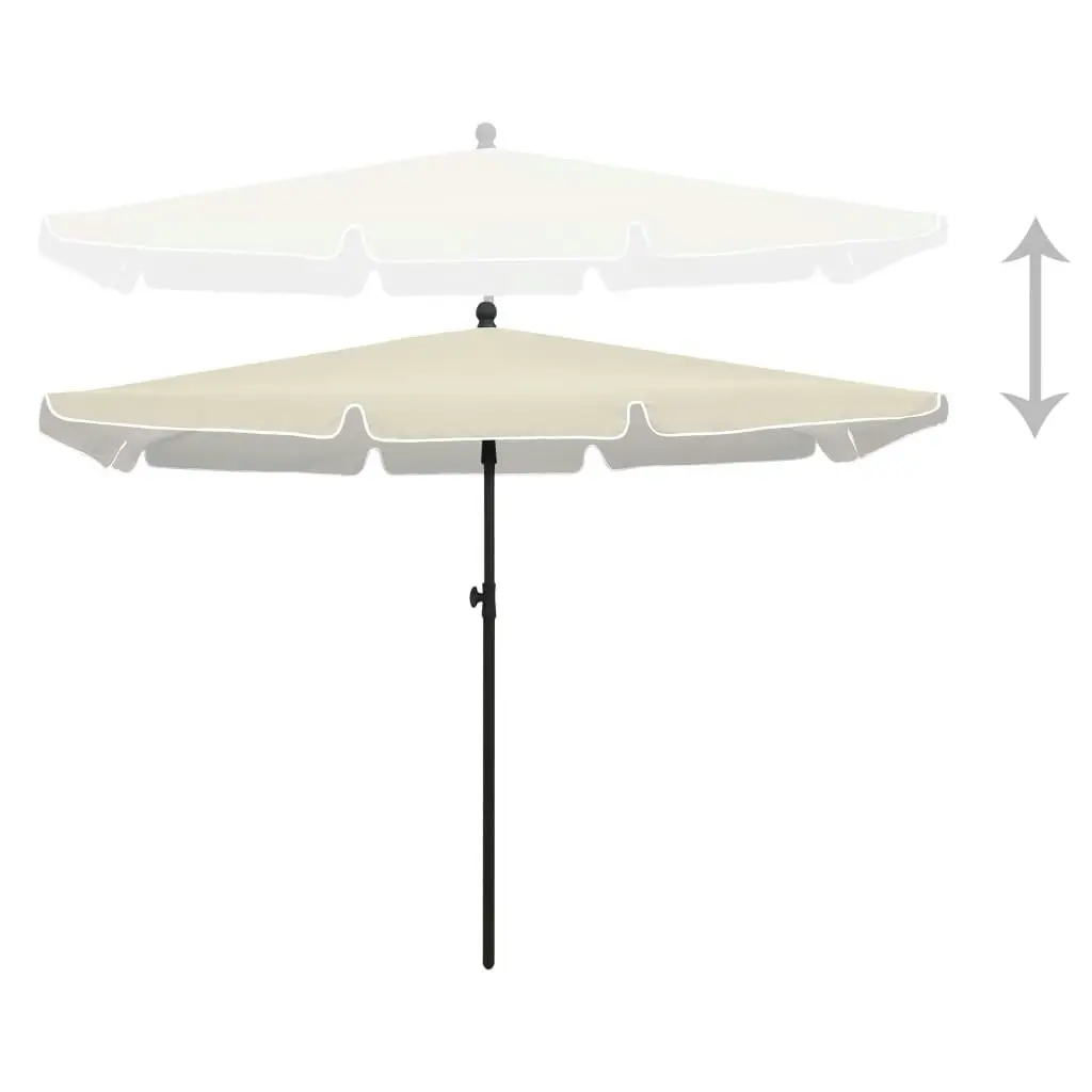 Garden Parasol with Pole 210x140 cm Sand 315543