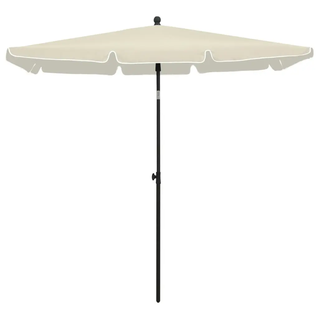 Garden Parasol with Pole 210x140 cm Sand 315543