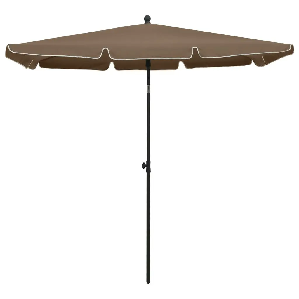 Garden Parasol with Pole 210x140 cm Taupe 315546