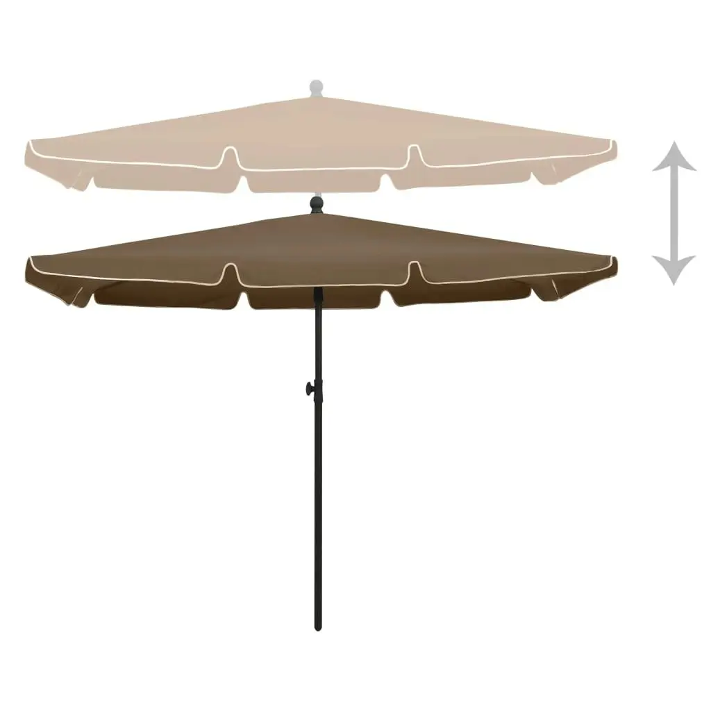 Garden Parasol with Pole 210x140 cm Taupe 315546