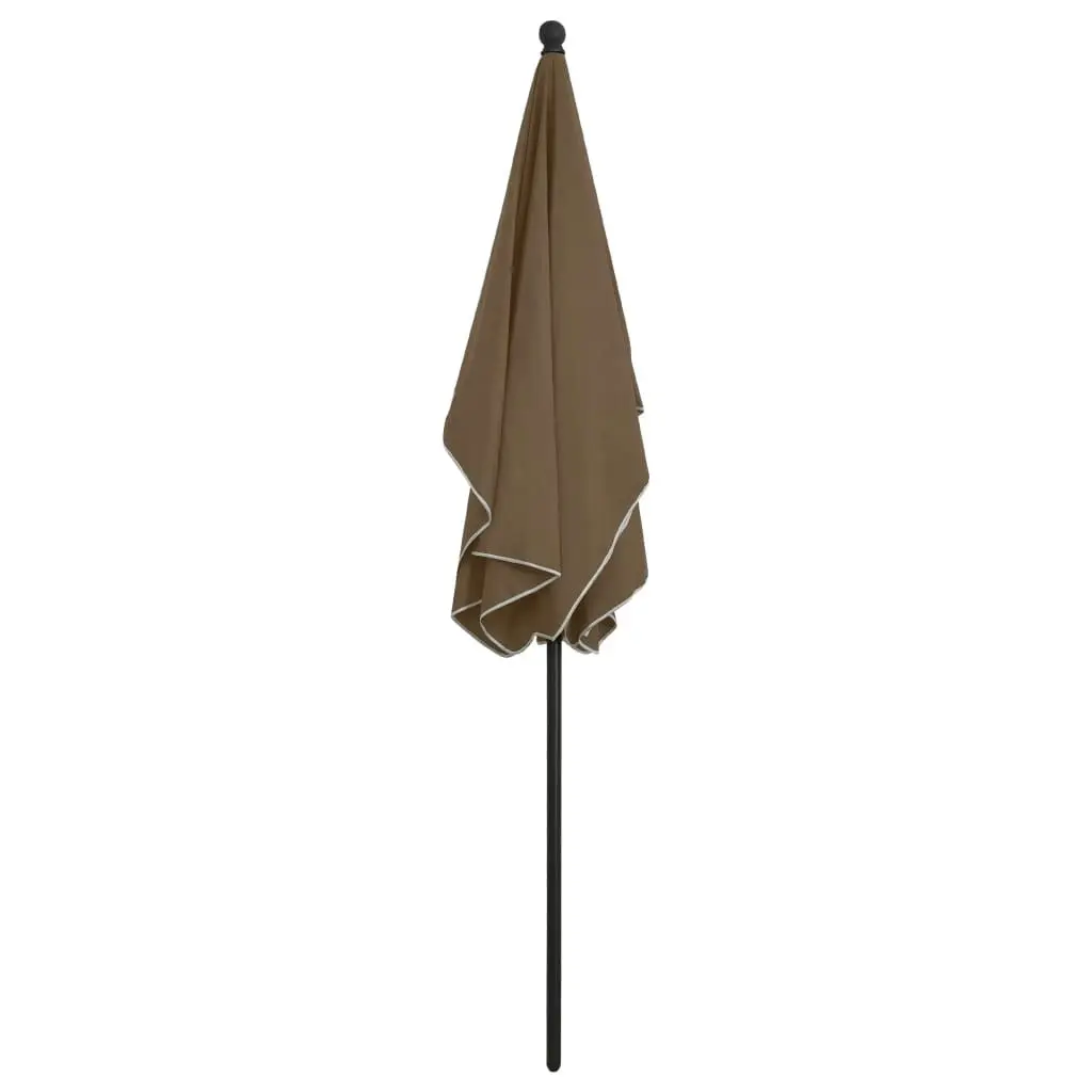 Garden Parasol with Pole 210x140 cm Taupe 315546