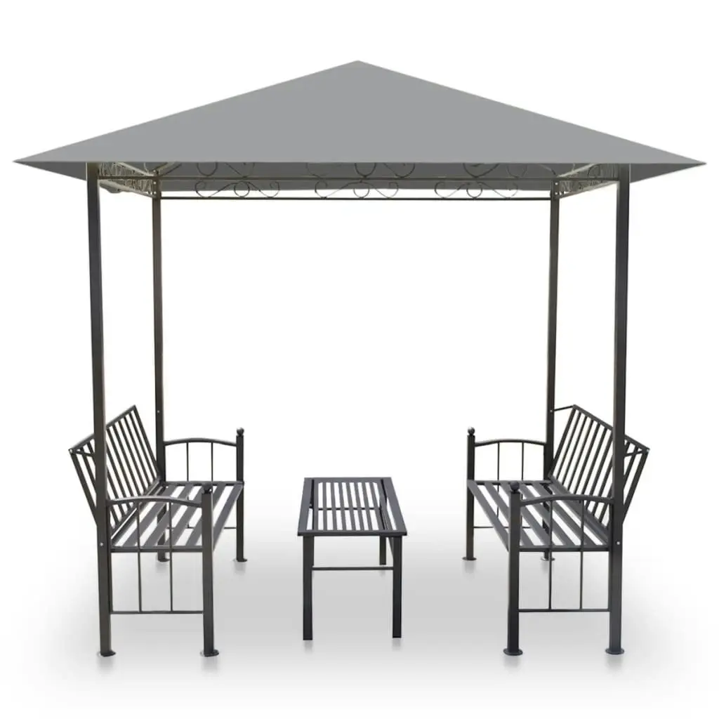 Garden Pavilion with Table and Benches 2.5x1.5x2.4 m Anthracite 44755