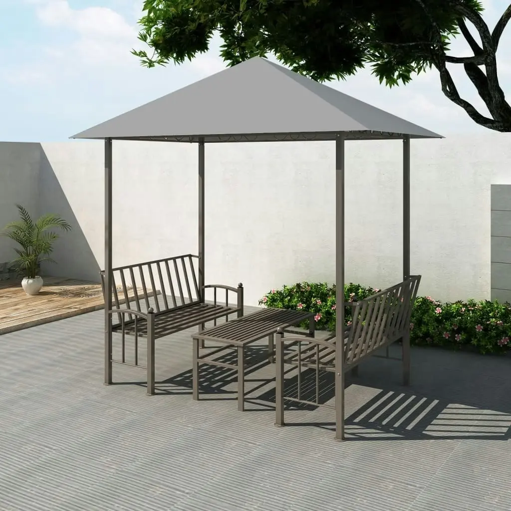 Garden Pavilion with Table and Benches 2.5x1.5x2.4 m Anthracite 44755