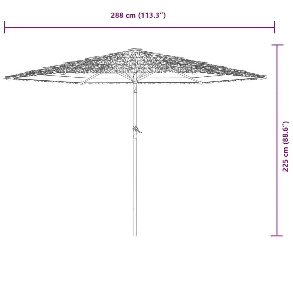 Garden Parasol with Steel Pole Brown 288x288x225 cm 4005105