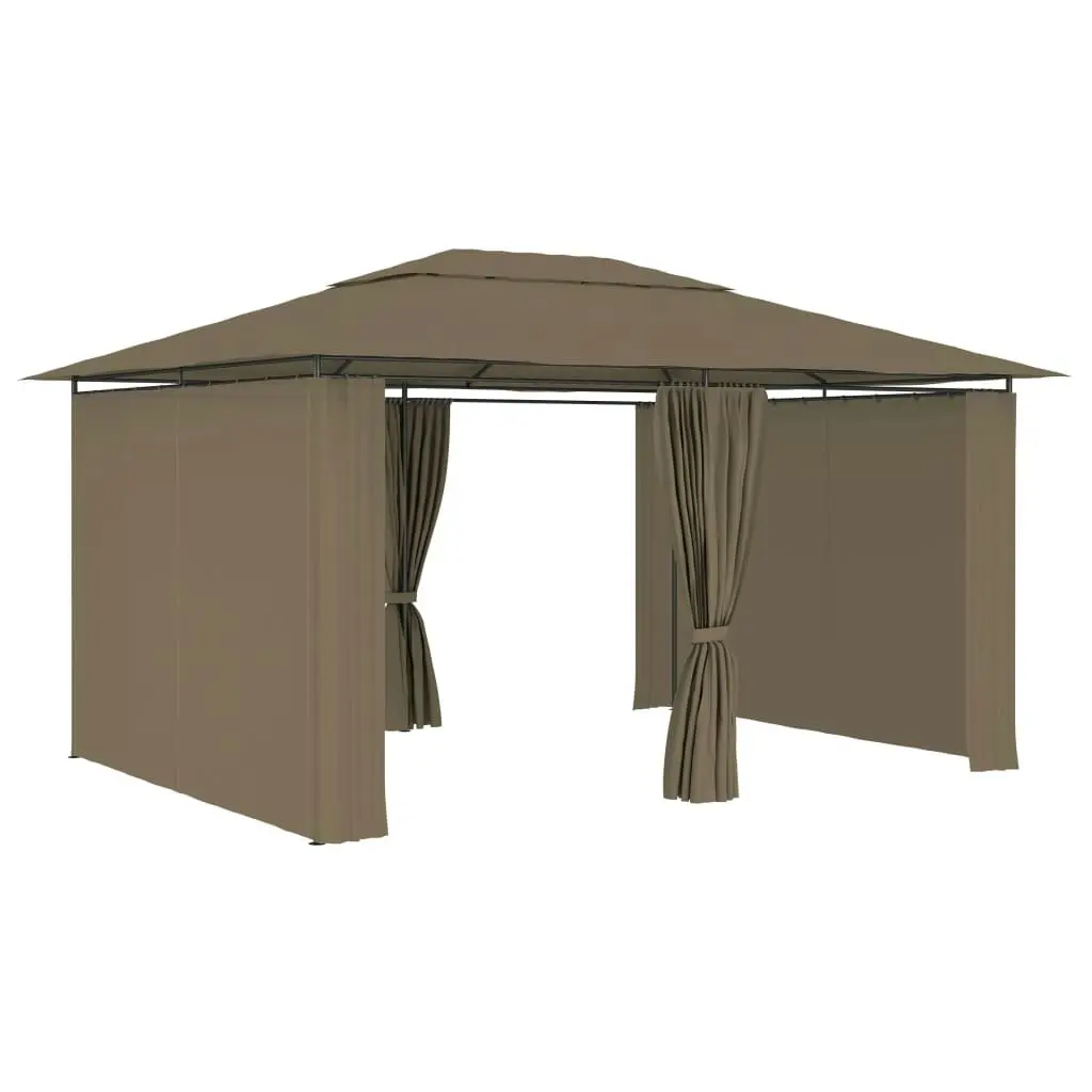 Garden Marquee with Curtains 4x3 m Taupe 180 g/mÂ² 312232