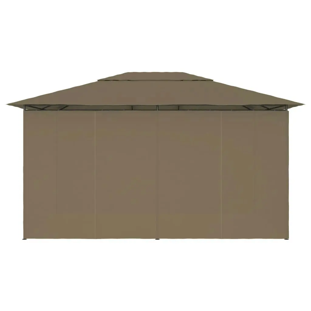 Garden Marquee with Curtains 4x3 m Taupe 180 g/mÂ² 312232