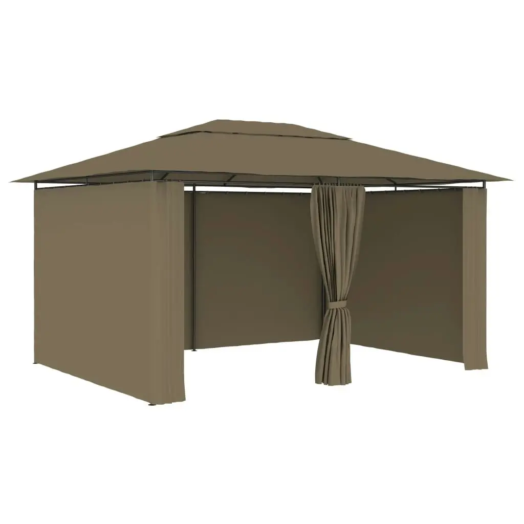 Garden Marquee with Curtains 4x3 m Taupe 180 g/mÂ² 312232