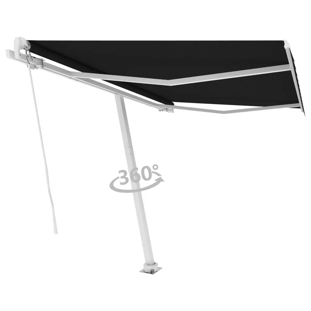 Freestanding Manual Retractable Awning 350x250 cm Anthracite 3069519