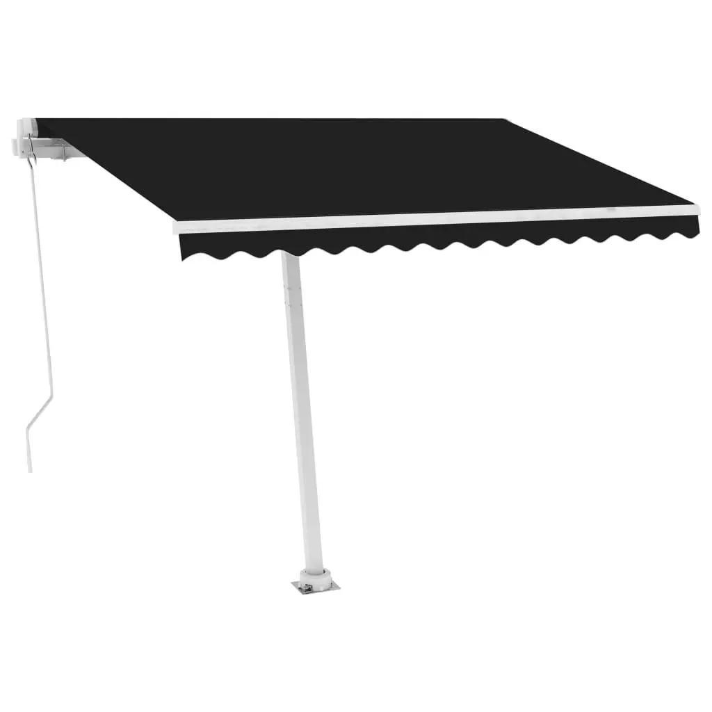 Freestanding Manual Retractable Awning 350x250 cm Anthracite 3069519