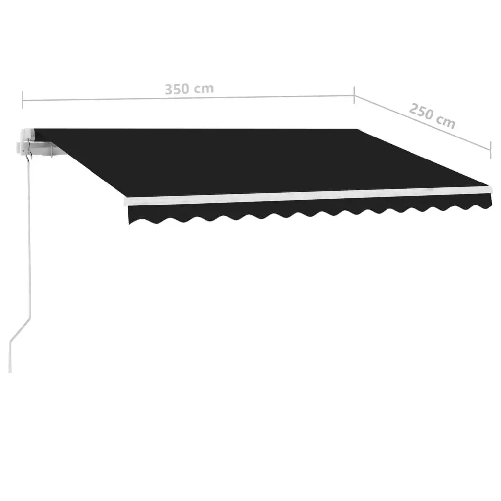 Freestanding Manual Retractable Awning 350x250 cm Anthracite 3069519