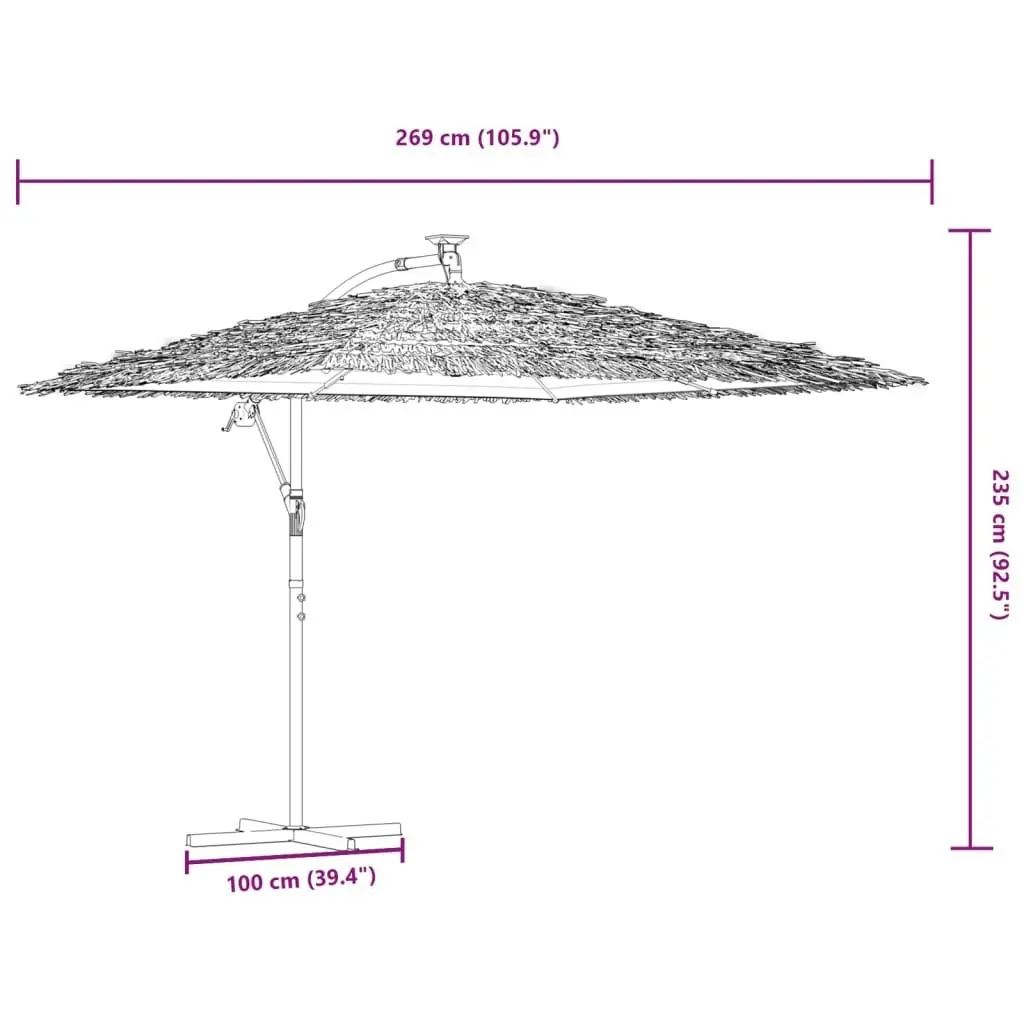 Garden Parasol with Steel Pole Brown 269x269x235 cm 4005078