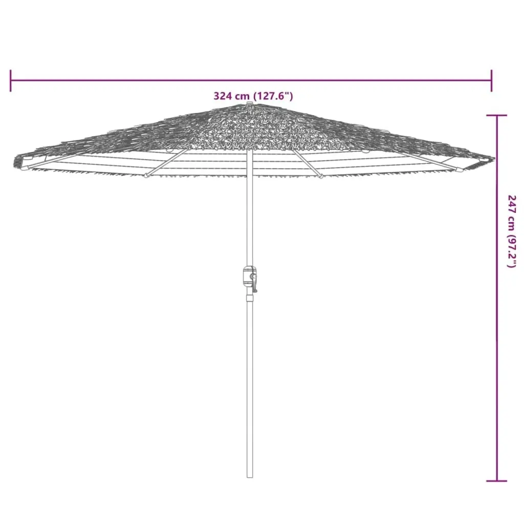 Garden Parasol with Steel Pole Brown 324x324x247 cm 4005109