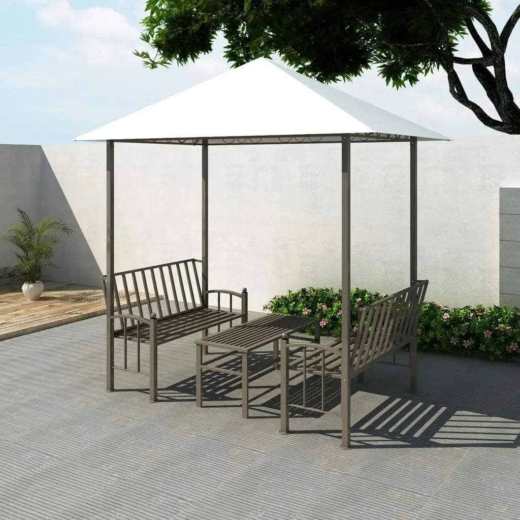 Garden Pavilion with Table and Benches 2.5x1.5x2.4 m 43218