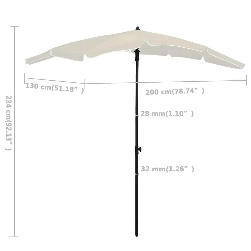 Garden Parasol with Pole 200x130 cm Sand 315551