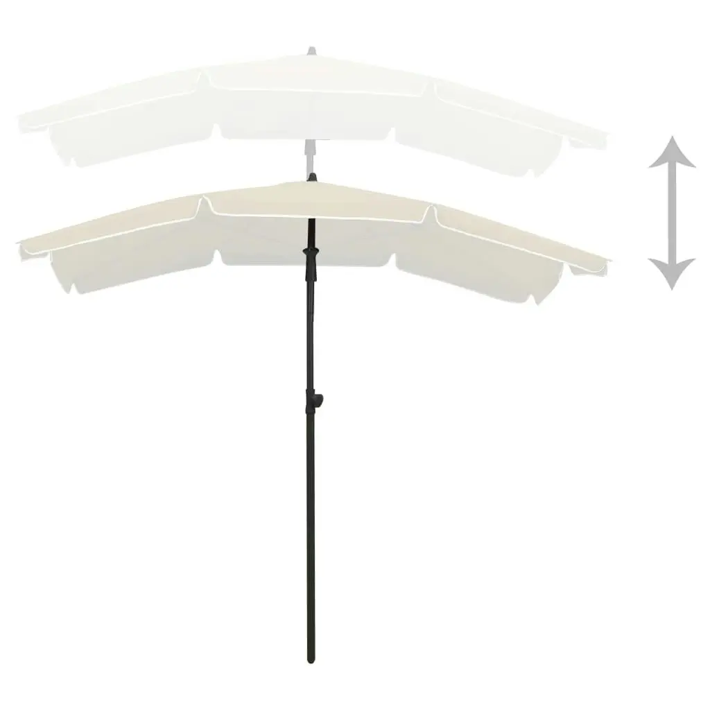 Garden Parasol with Pole 200x130 cm Sand 315551