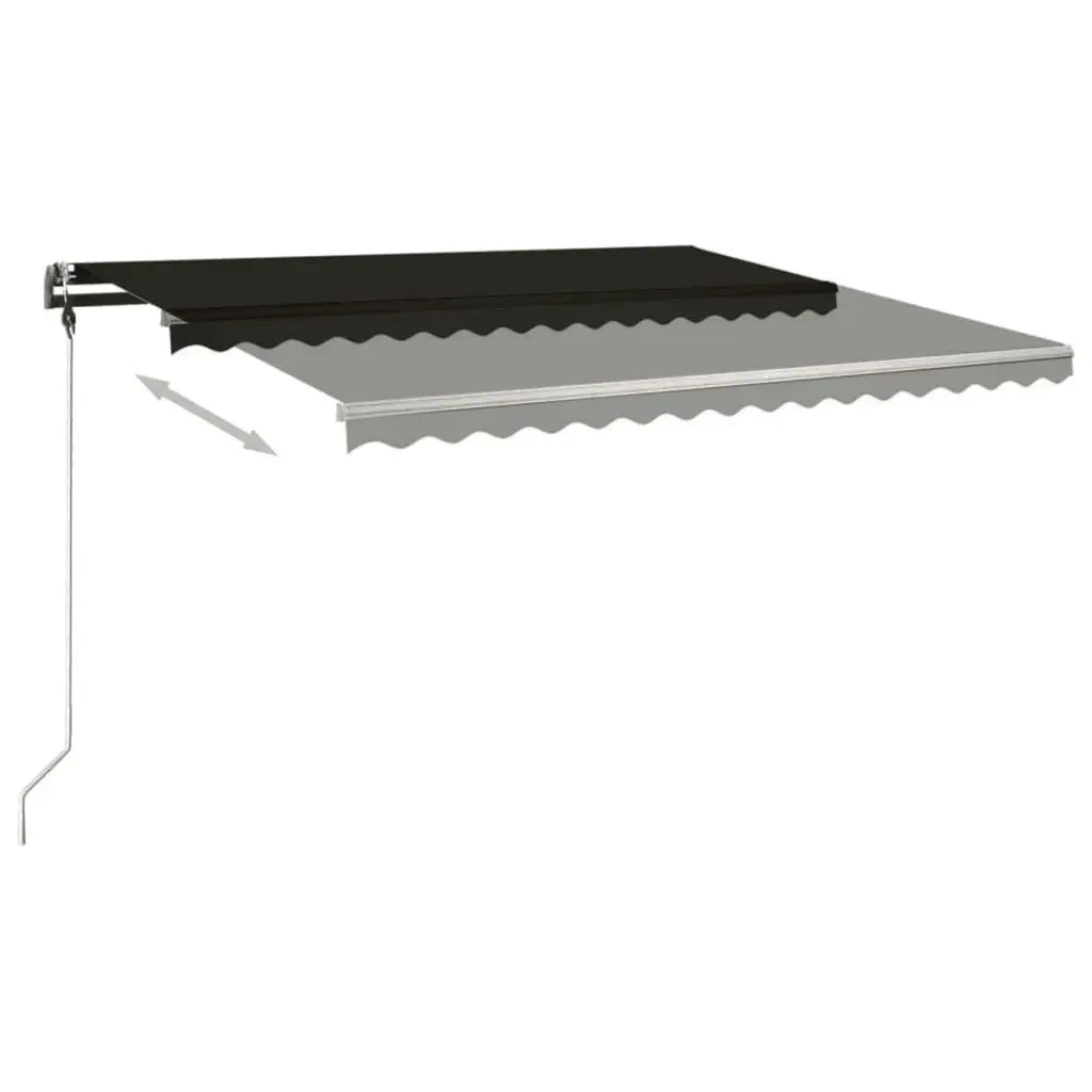 Freestanding Manual Retractable Awning 400x300 cm Anthracite 3069739