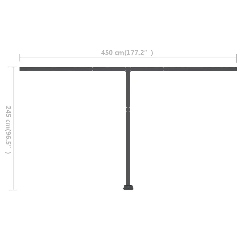 Freestanding Manual Retractable Awning 400x300 cm Anthracite 3069739