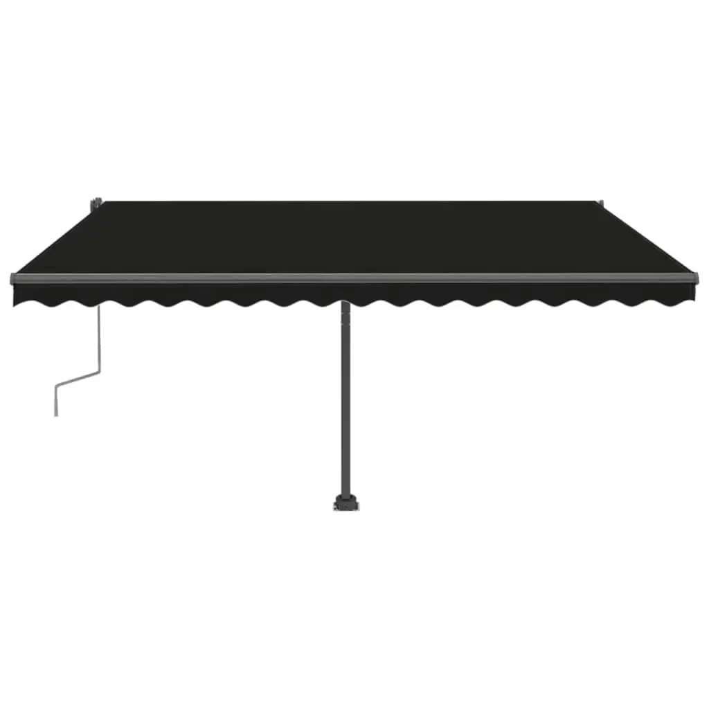 Freestanding Manual Retractable Awning 400x300 cm Anthracite 3069739